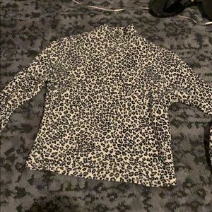 brandy long sleeve cheetah print turtle neck